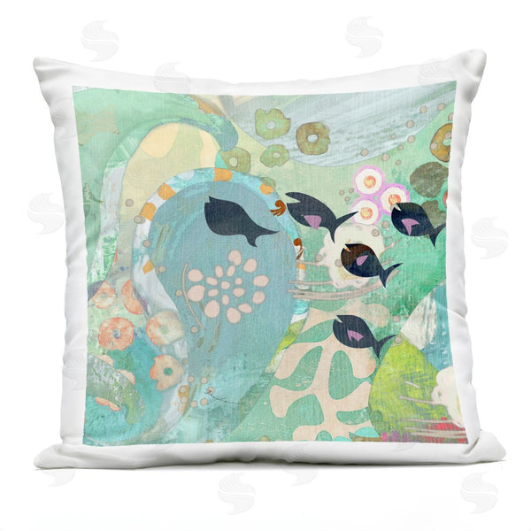 Stupell Industries Evelia Designs | Swimming Abstract Fish Sea Life Printed Throw Pillow