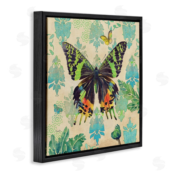 Stupell Industries Evelia Designs | Turquoise Butterfly Damask Pattern Wall Art