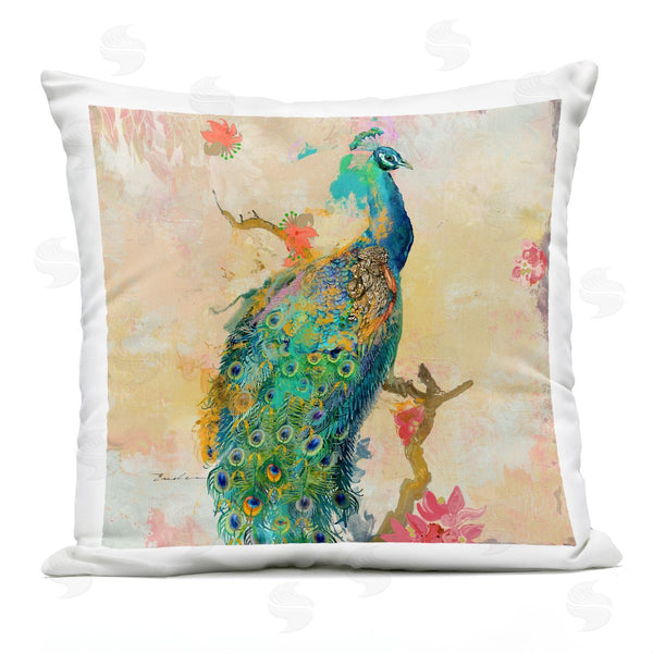 Stupell Industries Evelia Designs | Vibrant Peacock Wildlife Bird Printed Throw Pillow