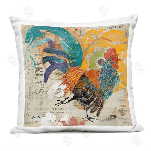 Stupell Industries Evelia Designs | Vintage Rooster Botanical Pattern Printed Throw Pillow