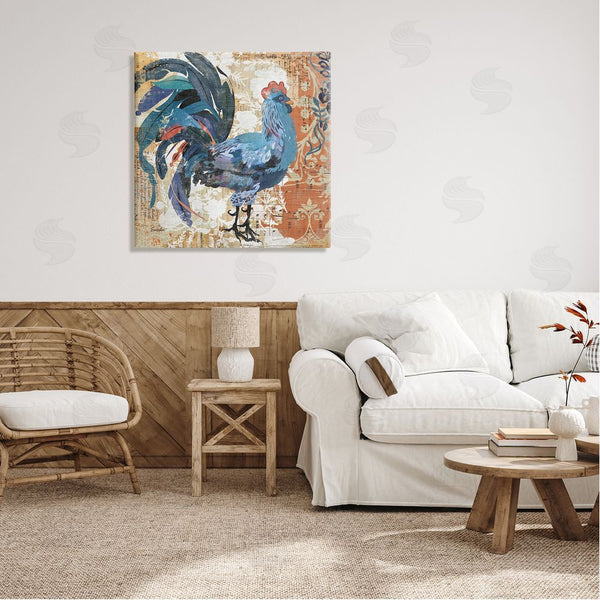 Stupell Industries Evelia Designs | Vintage Rooster Floral Collage Wall Art