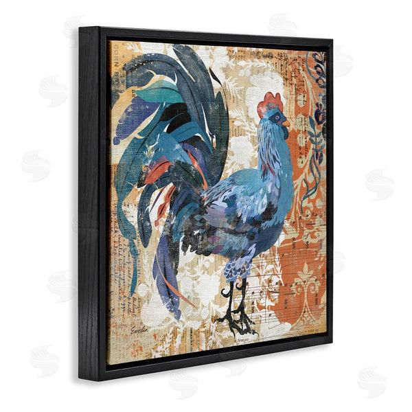 Stupell Industries Evelia Designs | Vintage Rooster Floral Collage Wall Art