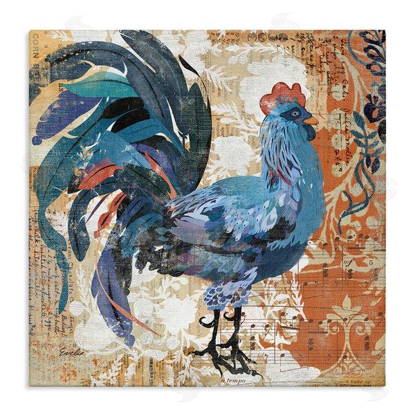 stupell industries Evelia Designs | Vintage Rooster Floral Collage Wall Art