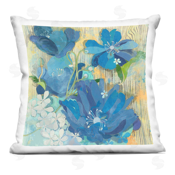 stupell industries Evelia Designs | Vivid Blue Blossom Pattern Printed Throw Pillow