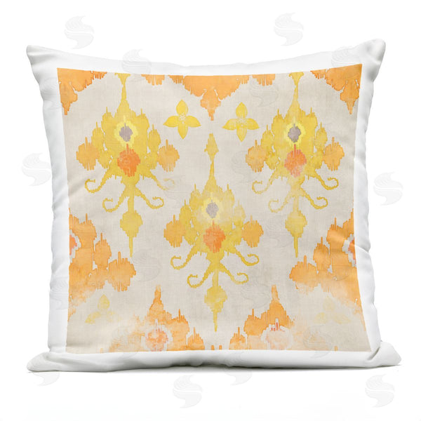 Stupell Industries Evelia Designs | Yellow Orange Damask Pattern Printed Throw Pillow