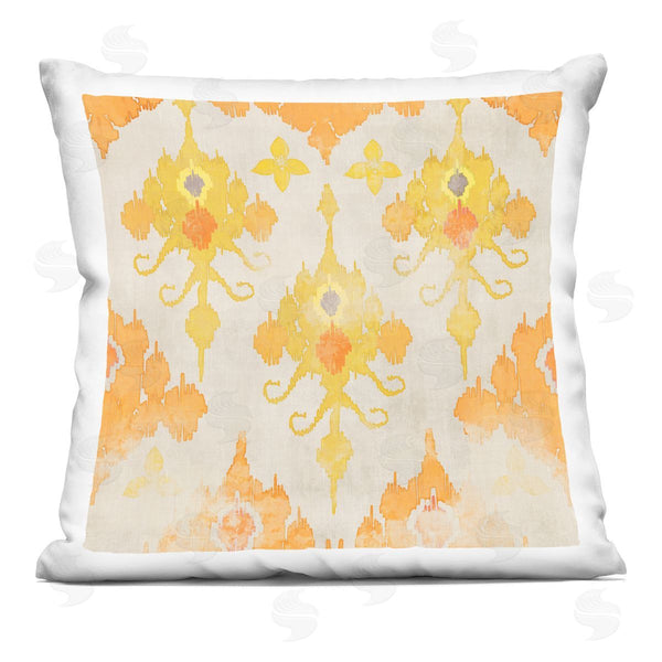 stupell industries Evelia Designs | Yellow Orange Damask Pattern Printed Throw Pillow