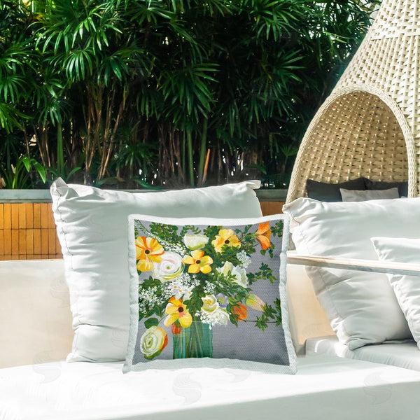 Stupell Industries Fab Funky | Blooming Bold Bouquet Printed Throw Pillow