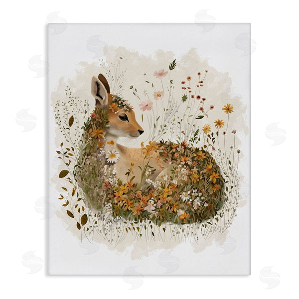 stupell industries Fab Funky | Daisy and Wildflower Fawn