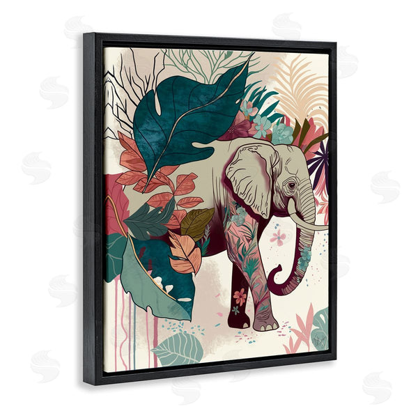Stupell Industries Fab Funky | Elephant And Tropical Leaves