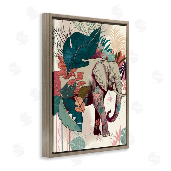Stupell Industries Fab Funky | Elephant And Tropical Leaves