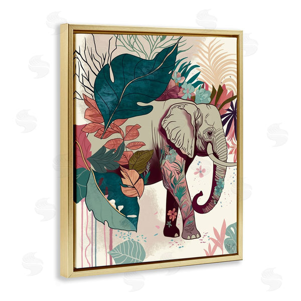 Stupell Industries Fab Funky | Elephant And Tropical Leaves
