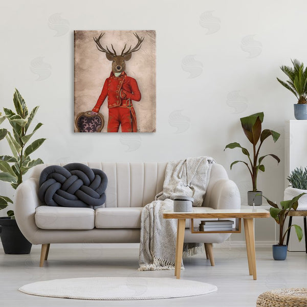 Stupell Industries Fab Funky | Fancy Elk In Red Suit Wall Art