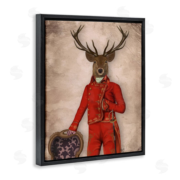 Stupell Industries Fab Funky | Fancy Elk In Red Suit Wall Art