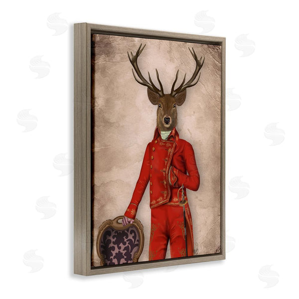 Stupell Industries Fab Funky | Fancy Elk In Red Suit Wall Art