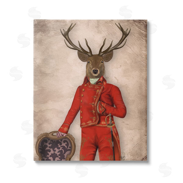 stupell industries Fab Funky | Fancy Elk in Red Suit Wall Art