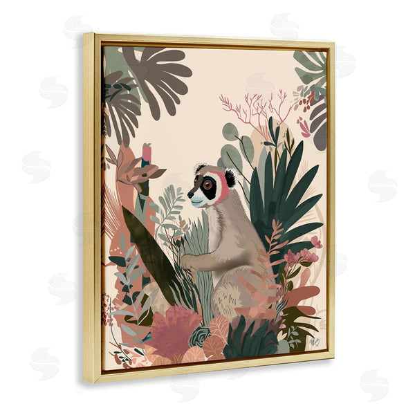 Stupell Industries Fab Funky | Happy Lemur And Plants
