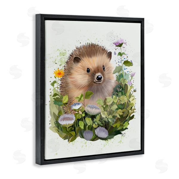Stupell Industries Fab Funky | Hedgehog In Floral Meadow Wall Art