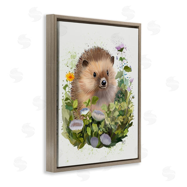 Stupell Industries Fab Funky | Hedgehog In Floral Meadow Wall Art