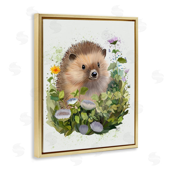 Stupell Industries Fab Funky | Hedgehog In Floral Meadow Wall Art
