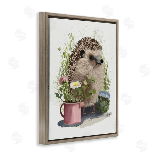 Stupell Industries Fab Funky | Hedgehog With Garden Plants