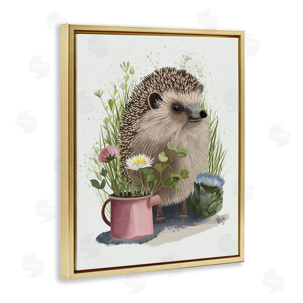 Stupell Industries Fab Funky | Hedgehog With Garden Plants