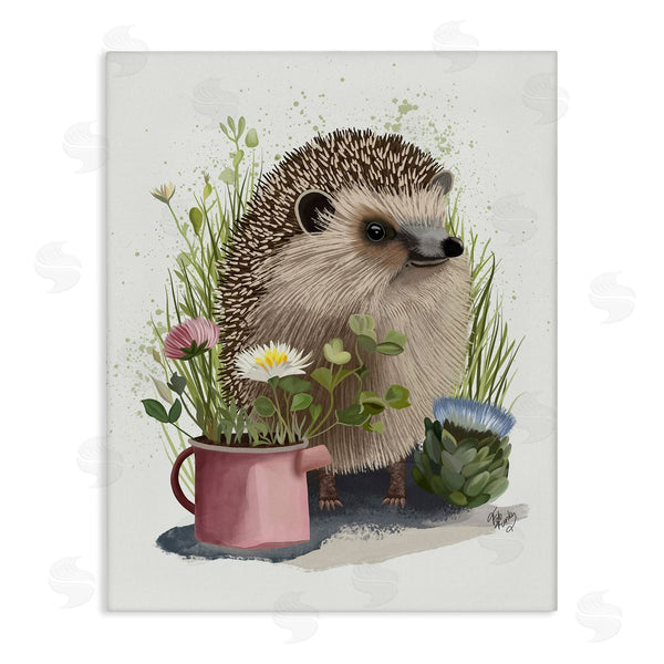 stupell industries Fab Funky | Hedgehog with Garden Plants