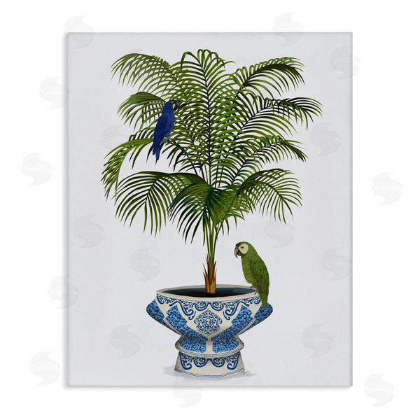stupell industries Fab Funky | Parrots on Ornate Planter Wall Art