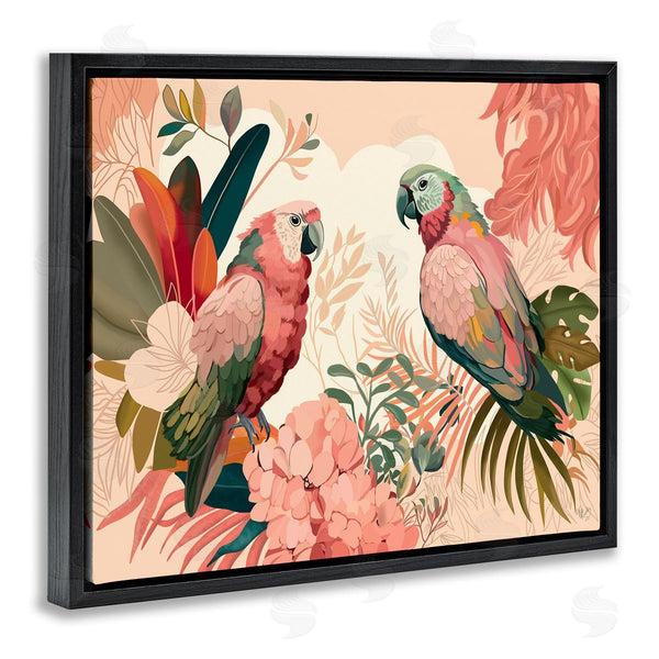 Stupell Industries Fab Funky | Pink Parrots And Leaves Wall Art