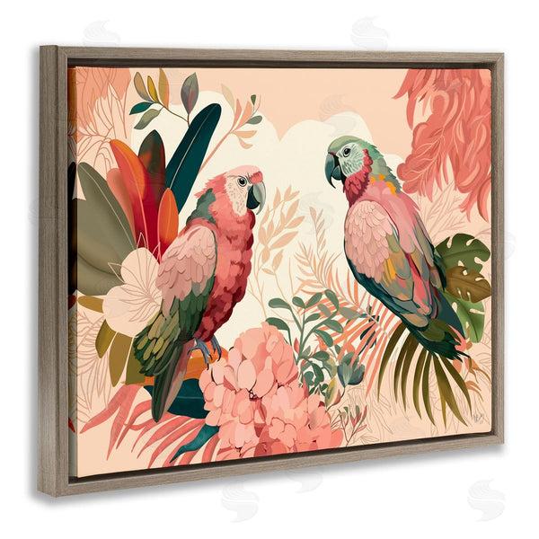 Stupell Industries Fab Funky | Pink Parrots And Leaves Wall Art