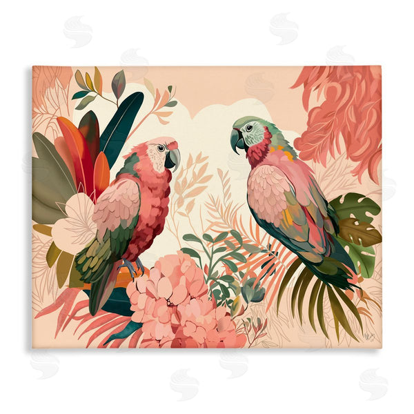 stupell industries Fab Funky | Pink Parrots and Leaves Wall Art