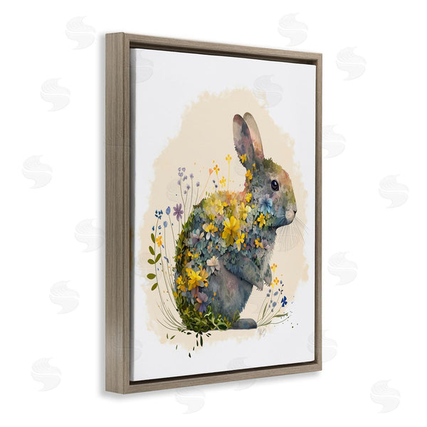 Stupell Industries Fab Funky | Rabbit With Buttercup Flowers Wall Art