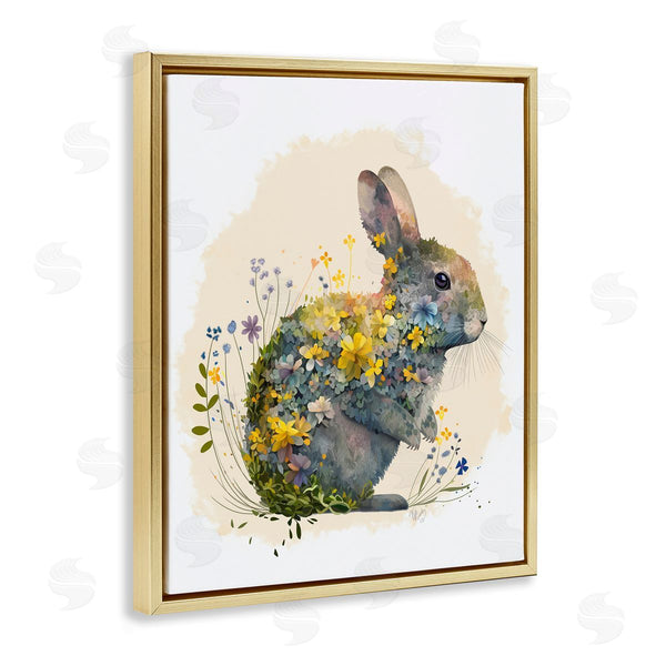 Stupell Industries Fab Funky | Rabbit With Buttercup Flowers Wall Art