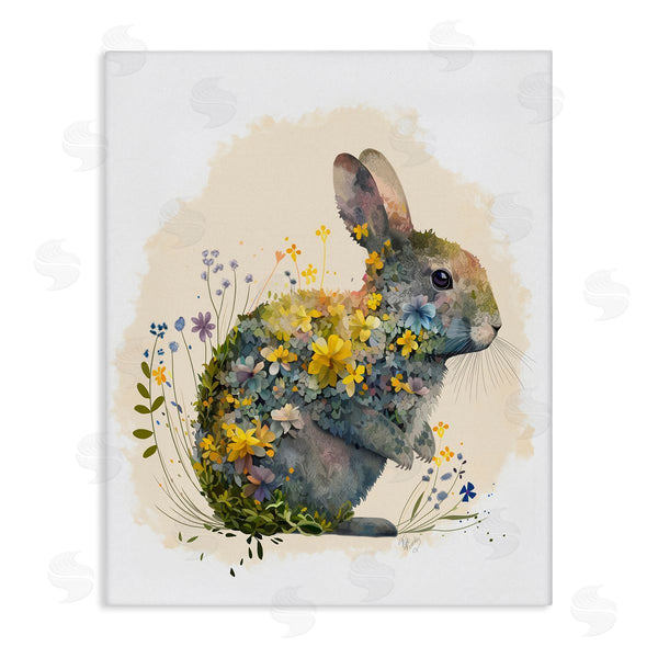 stupell industries Fab Funky | Rabbit with Buttercup Flowers Wall Art