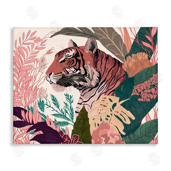 stupell industries Fab Funky | Tiger Peeking from Leaves Wall Art