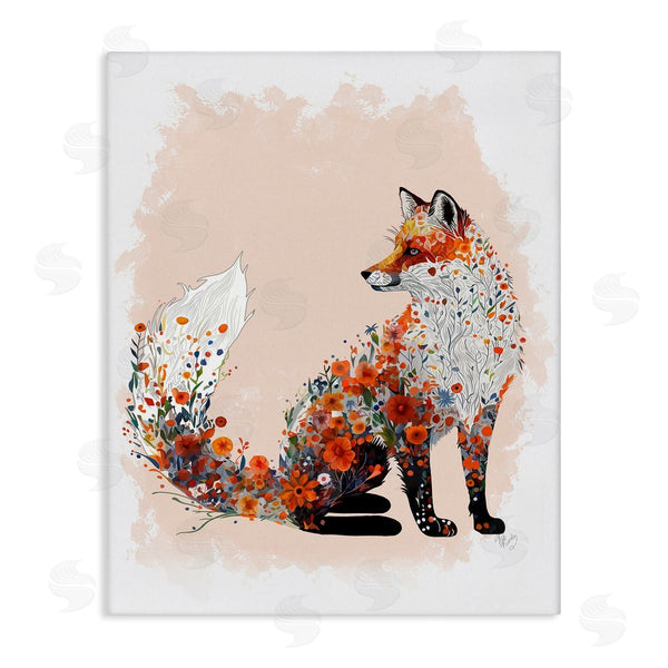 stupell industries Fab Funky | Wildflower Patterned Fox Wall Art