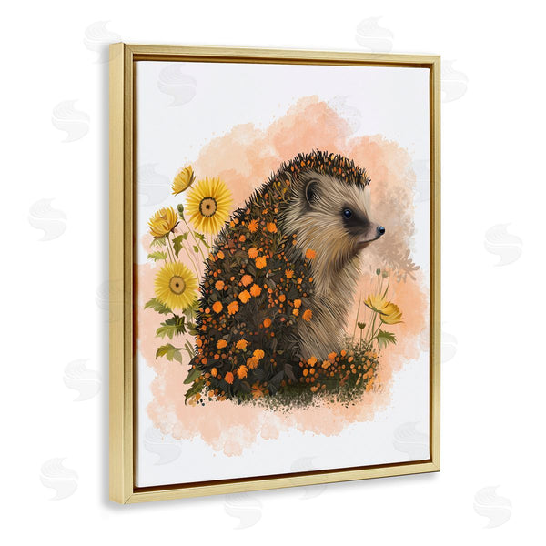 Stupell Industries Fab Funky | Wildflower Patterned Hedgehog Wall Art