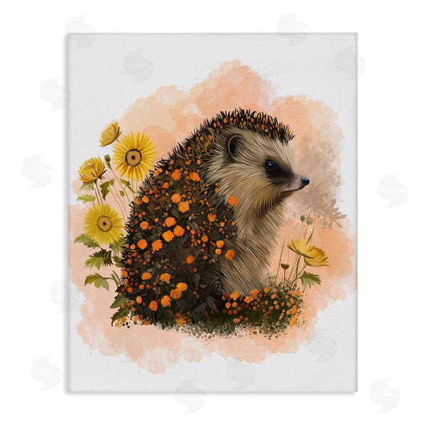 stupell industries Fab Funky | Wildflower Patterned Hedgehog Wall Art