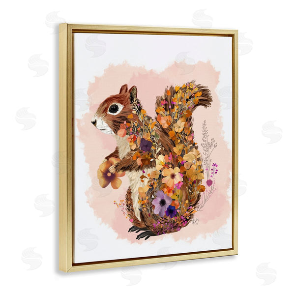 Stupell Industries Fab Funky | Wildflower Patterned Squirrel Wall Art