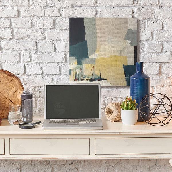Stupell Industries Fanou Montel | Chaotic After Storm Inspired Abstraction Blue Yellow Wall Art