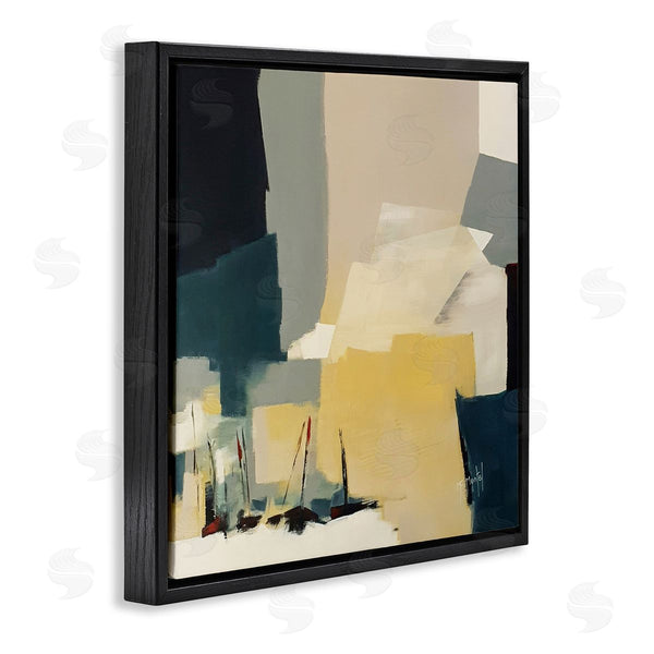 Stupell Industries Fanou Montel | Chaotic After Storm Inspired Abstraction Blue Yellow Wall Art