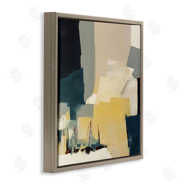 Stupell Industries Fanou Montel | Chaotic After Storm Inspired Abstraction Blue Yellow Wall Art
