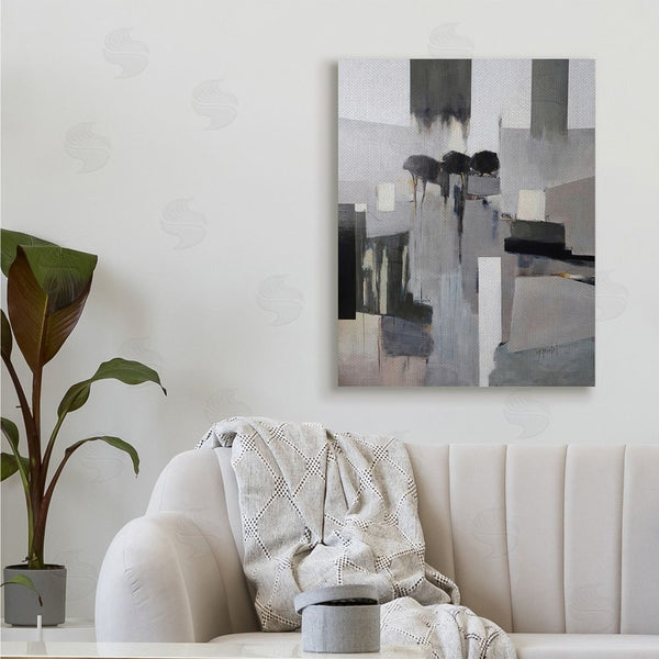 Stupell Industries Fanou Montel | Remain Standing Montel Abstract Shapes Grey Black Wall Art