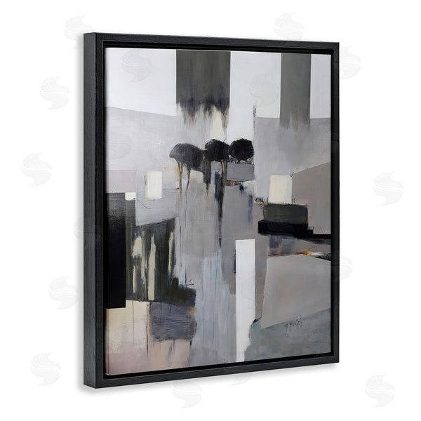 Stupell Industries Fanou Montel | Remain Standing Montel Abstract Shapes Grey Black Wall Art