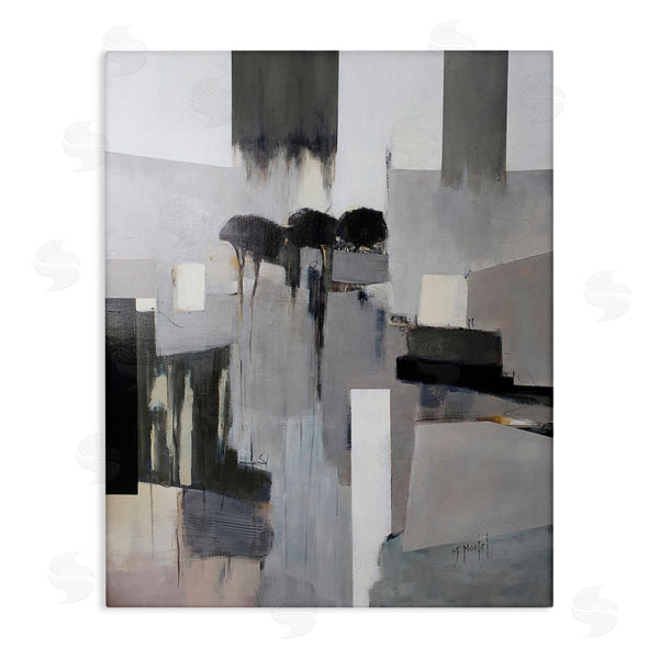 stupell industries Fanou Montel | Remain Standing Montel Abstract Shapes Grey Black Wall Art