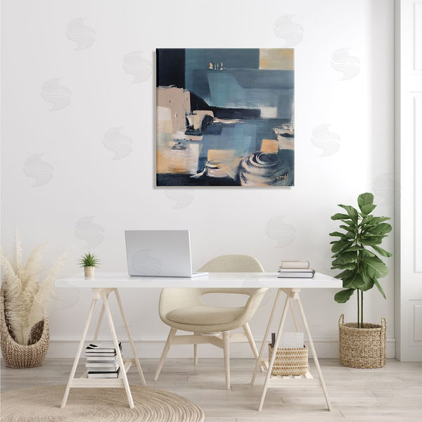 Stupell Industries Fanou Montel | Scattered Coastal Abstraction Fluid Wave Geometric Shapes Wall Art