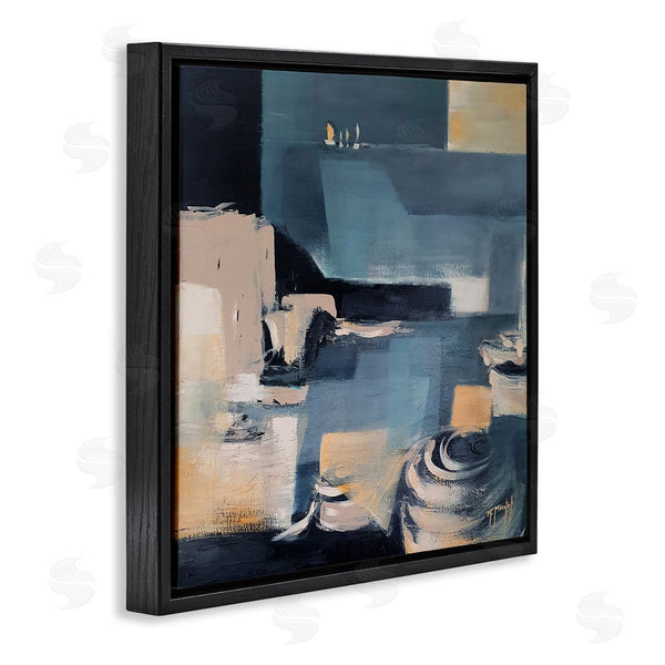 Stupell Industries Fanou Montel | Scattered Coastal Abstraction Fluid Wave Geometric Shapes Wall Art