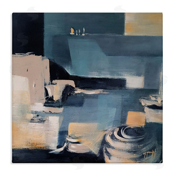 stupell industries Fanou Montel | Scattered Coastal Abstraction Fluid Wave Geometric Shapes Wall Art