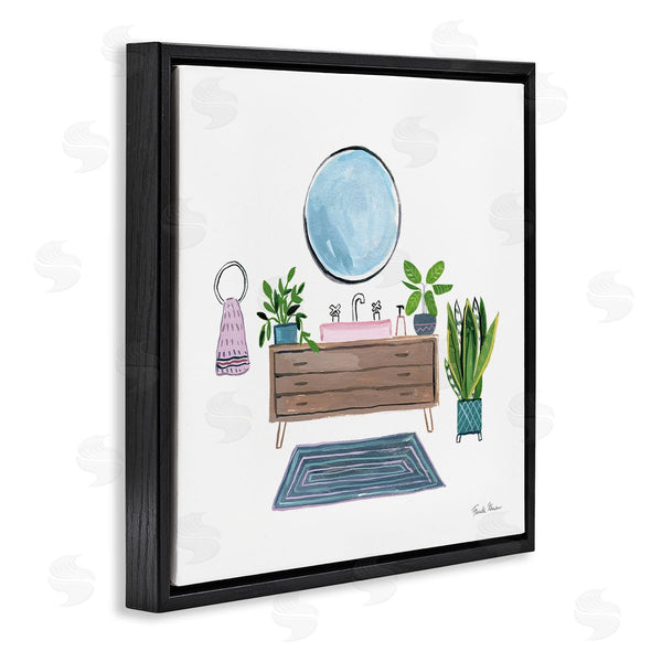 Stupell Industries Farida Zaman | Bath Interior Sink With Plants