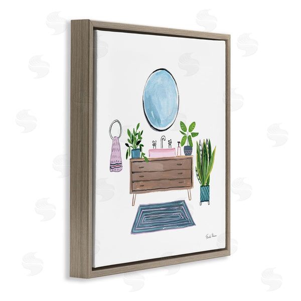 Stupell Industries Farida Zaman | Bath Interior Sink With Plants