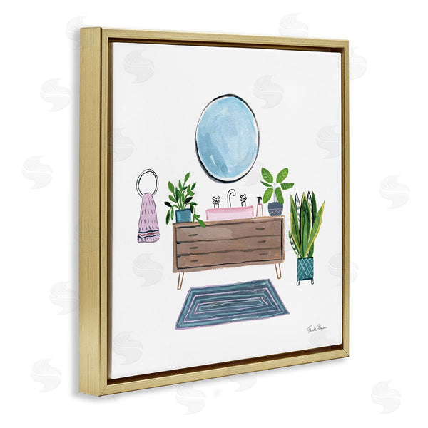 Stupell Industries Farida Zaman | Bath Interior Sink With Plants